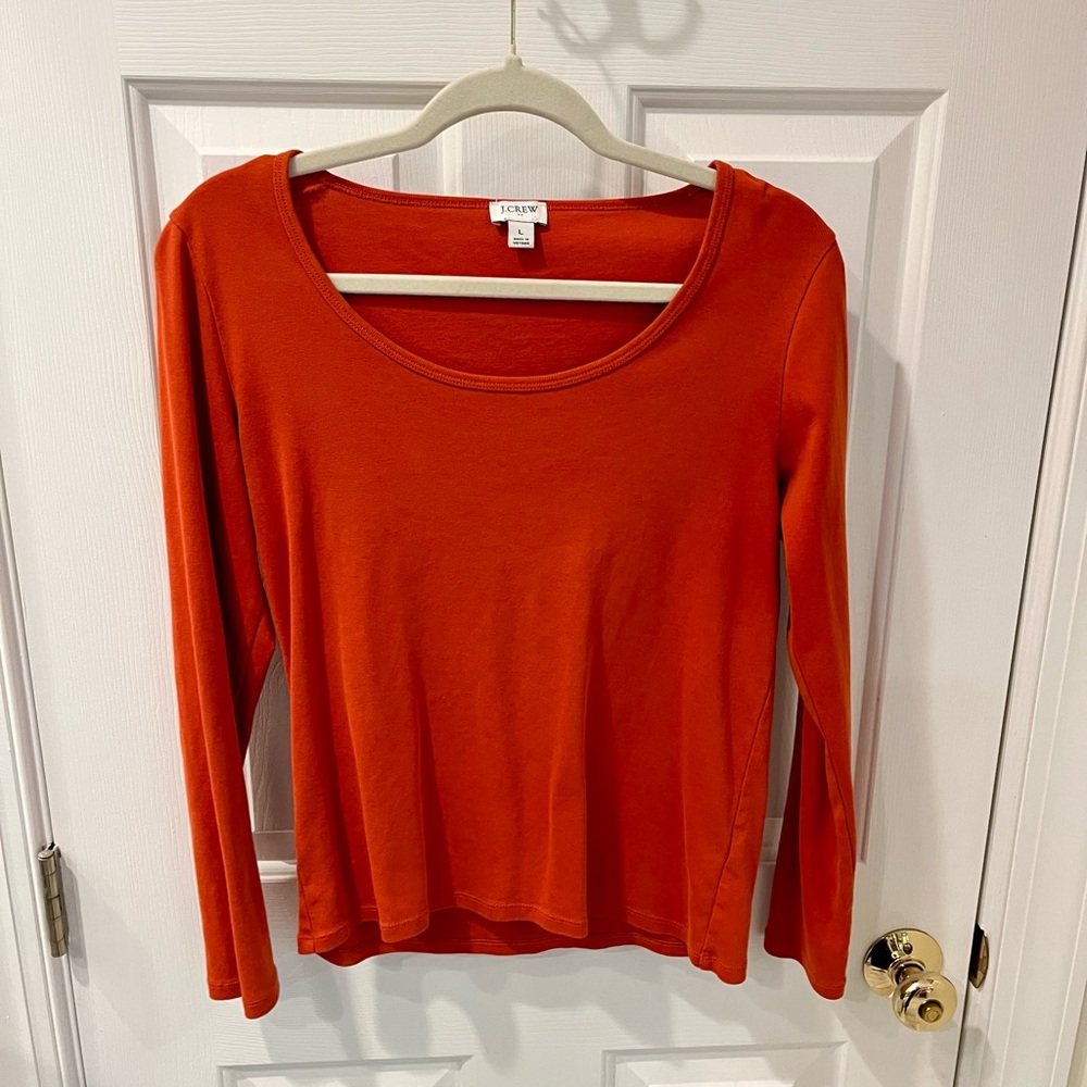 J. Crew Women's Orange Long Sleeve Top